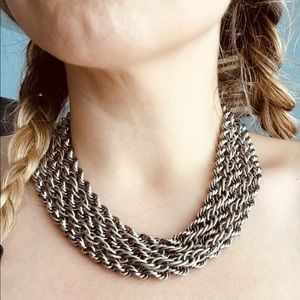 Multi chain silver metal necklace!